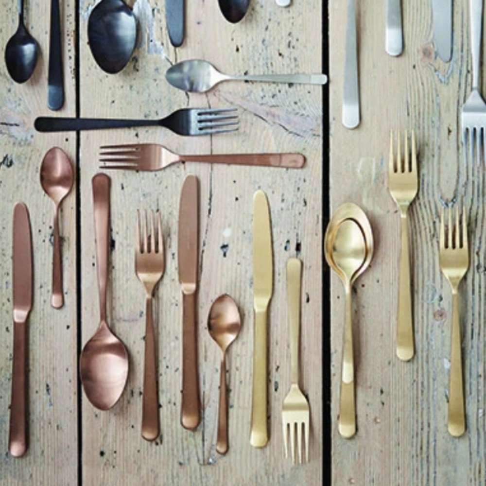 Oslo Matte Gold Stainless Steel 5 Piece Cutlery Set - Service for 1 - Picture 6 of 10